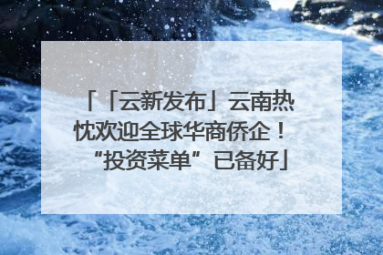 「云新发布」云南热忱欢迎全球华商侨企！“投资菜单”已备好