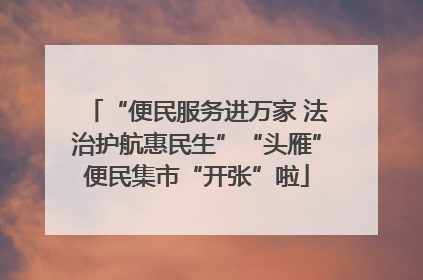 “便民服务进万家 法治护航惠民生”“头雁”便民集市“开张”啦