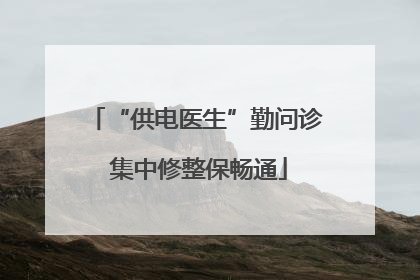 “供电医生”勤问诊 集中修整保畅通