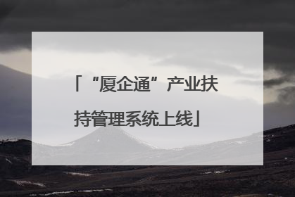 “厦企通”产业扶持管理系统上线