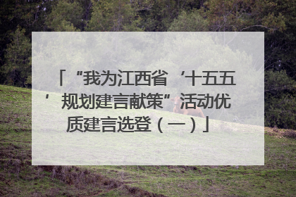 “我为江西省‘十五五’规划建言献策”活动优质建言选登（一）