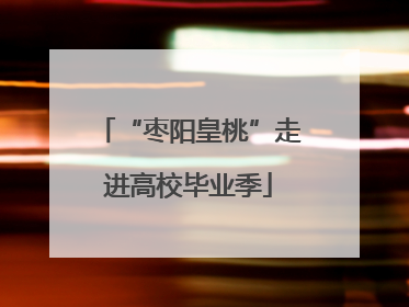 “枣阳皇桃”走进高校毕业季