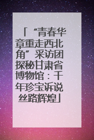 “青春华章重走西北角”采访团探秘甘肃省博物馆：千年珍宝诉说丝路辉煌