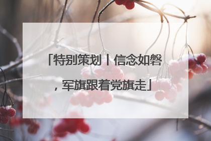 特别策划丨信念如磐，军旗跟着党旗走