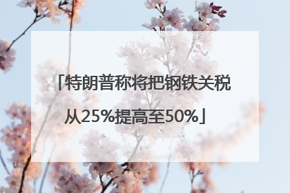 特朗普称将把钢铁关税从25%提高至50%