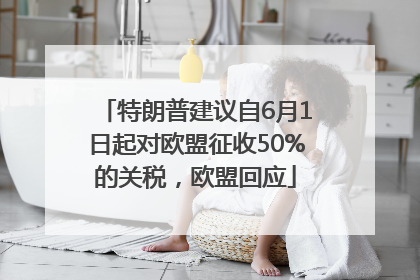 特朗普建议自6月1日起对欧盟征收50%的关税，欧盟回应