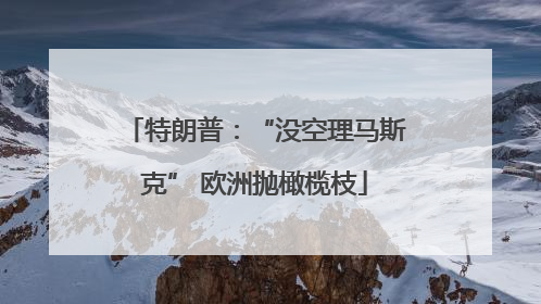 特朗普：“没空理马斯克” 欧洲抛橄榄枝