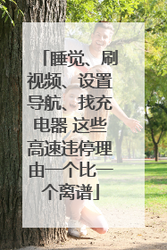睡觉、刷视频、设置导航、找充电器 这些高速违停理由一个比一个离谱