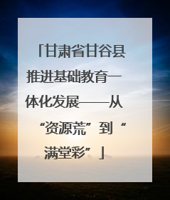 甘肃省甘谷县推进基础教育一体化发展——从“资源荒”到“满堂彩”
