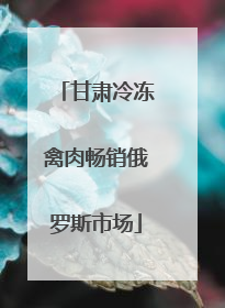 甘肃冷冻禽肉畅销俄罗斯市场