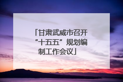 甘肃武威市召开“十五五”规划编制工作会议