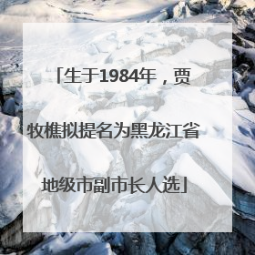 生于1984年，贾牧樵拟提名为黑龙江省地级市副市长人选