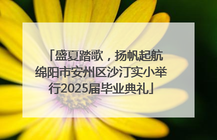 盛夏踏歌，扬帆起航 绵阳市安州区沙汀实小举行2025届毕业典礼