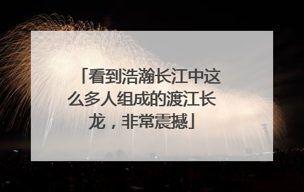 看到浩瀚长江中这么多人组成的渡江长龙，非常震撼