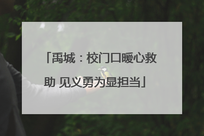 禹城：校门口暖心救助 见义勇为显担当