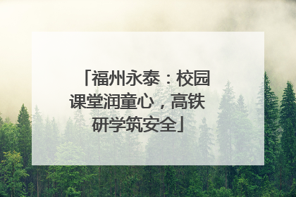 福州永泰：校园课堂润童心，高铁研学筑安全