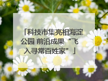 科技市集亮相海淀公园 前沿成果“飞入寻常百姓家”
