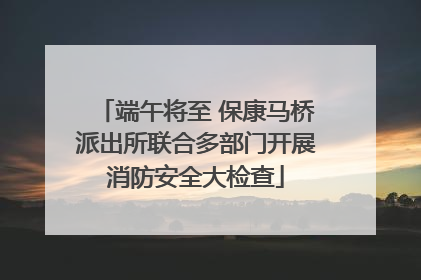 端午将至 保康马桥派出所联合多部门开展消防安全大检查