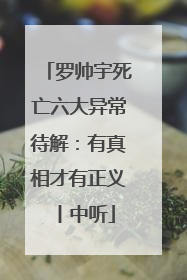 罗帅宇死亡六大异常待解：有真相才有正义丨中听