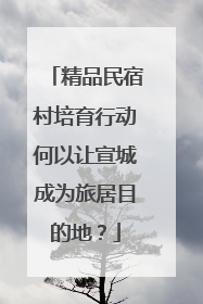 精品民宿村培育行动何以让宣城成为旅居目的地？