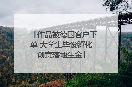 作品被德国客户下单 大学生毕设孵化创意落地生金