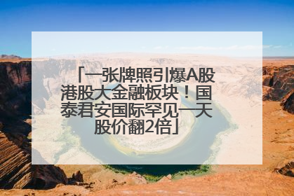 一张牌照引爆A股港股大金融板块！国泰君安国际罕见一天股价翻2倍