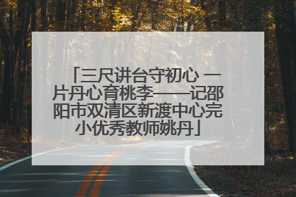 三尺讲台守初心 一片丹心育桃李——记邵阳市双清区新渡中心完小优秀教师姚丹