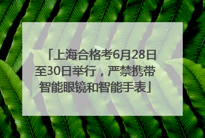 上海合格考6月28日至30日举行，严禁携带智能眼镜和智能手表