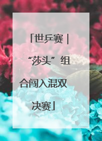 世乒赛｜“莎头”组合闯入混双决赛