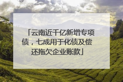 云南近千亿新增专项债，七成用于化债及偿还拖欠企业账款