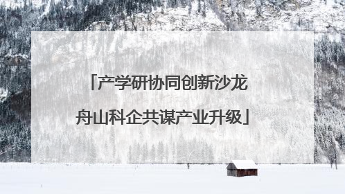 产学研协同创新沙龙 舟山科企共谋产业升级