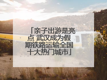 亲子出游是亮点 武汉成为假期铁路运输全国十大热门城市