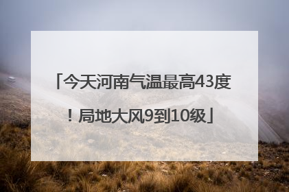 今天河南气温最高43度！局地大风9到10级