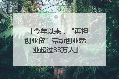 今年以来，“再担创业贷”带动创业就业超过33万人
