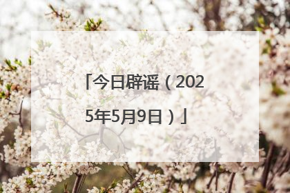 今日辟谣（2025年5月9日）