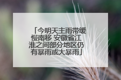今明天主雨带缓慢南移 安徽省江淮之间部分地区仍有暴雨或大暴雨