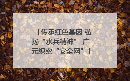 传承红色基因 弘扬“水兵精神” 广元织密“安全网”