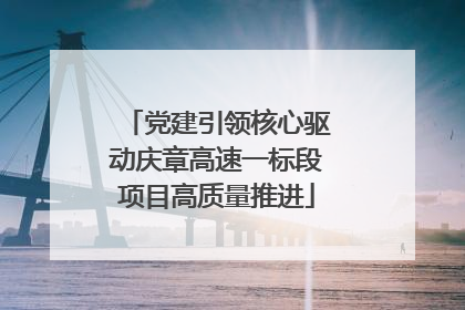 党建引领核心驱动庆章高速一标段项目高质量推进