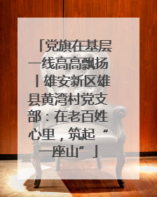 党旗在基层一线高高飘扬丨雄安新区雄县黄湾村党支部：在老百姓心里，筑起“一座山”