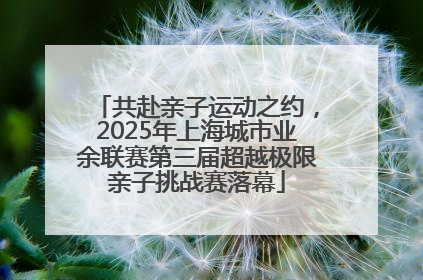 共赴亲子运动之约，2025年上海城市业余联赛第三届超越极限亲子挑战赛落幕