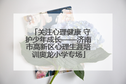 关注心理健康 守护少年成长——济南市高新区心理生涯培训奥龙小学专场