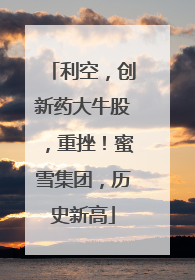 利空，创新药大牛股，重挫！蜜雪集团，历史新高
