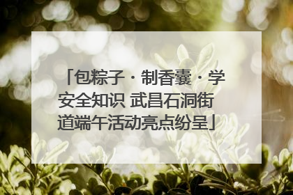 包粽子・制香囊・学安全知识 武昌石洞街道端午活动亮点纷呈