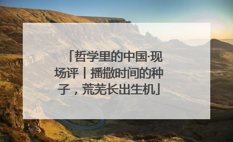 哲学里的中国·现场评丨播撒时间的种子，荒芜长出生机