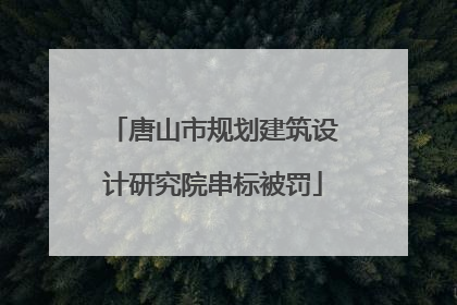 唐山市规划建筑设计研究院串标被罚