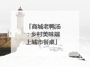 商城老鸭汤：乡村美味端上城市餐桌