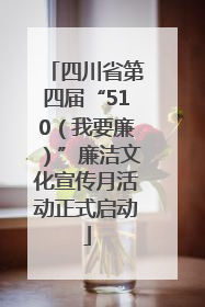 四川省第四届“510（我要廉）”廉洁文化宣传月活动正式启动