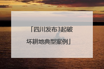 四川发布3起破坏耕地典型案例