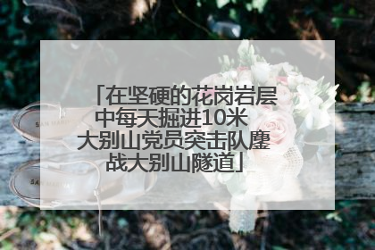 在坚硬的花岗岩层中每天掘进10米 大别山党员突击队鏖战大别山隧道