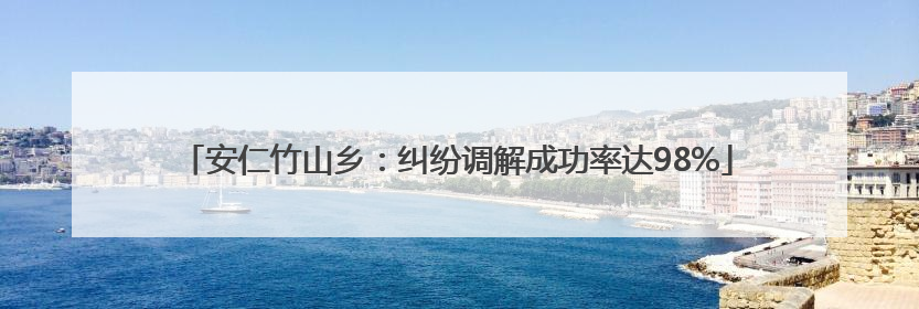 安仁竹山乡：纠纷调解成功率达98%